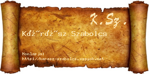 Kárász Szabolcs névjegykártya