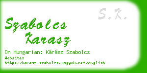 szabolcs karasz business card