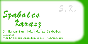 szabolcs karasz business card